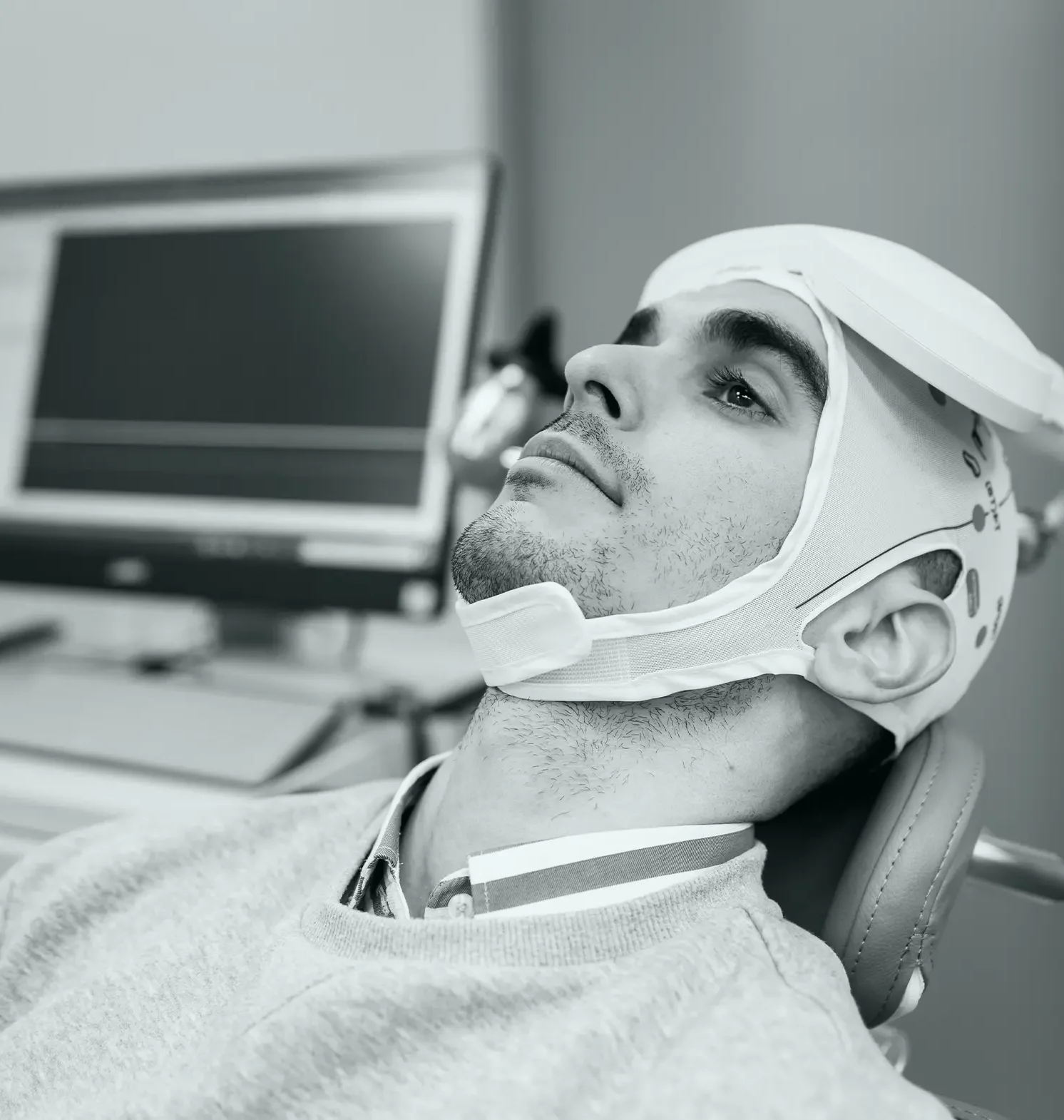 Man Receiving TMS Treatment