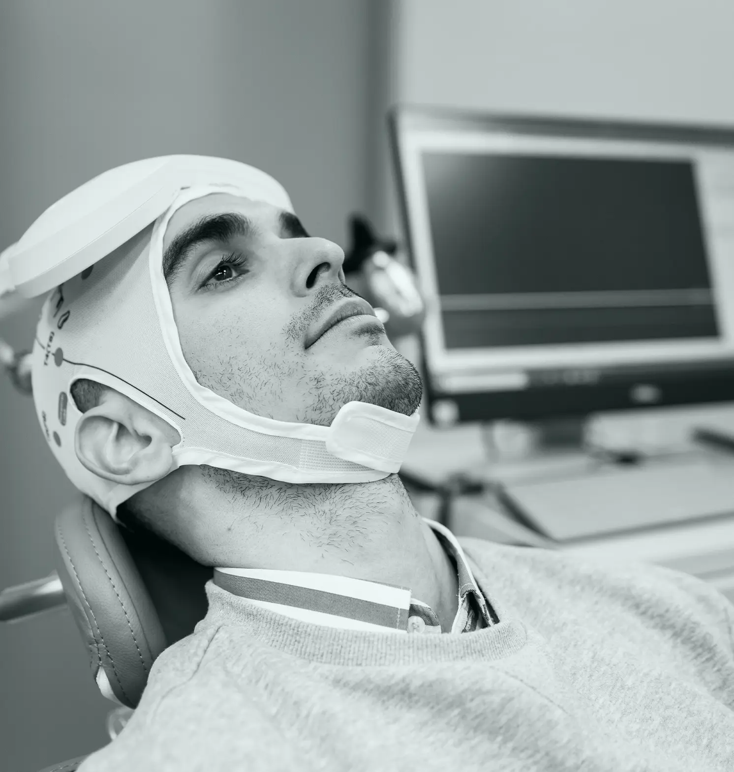 Man Receiving TMS Treatment
